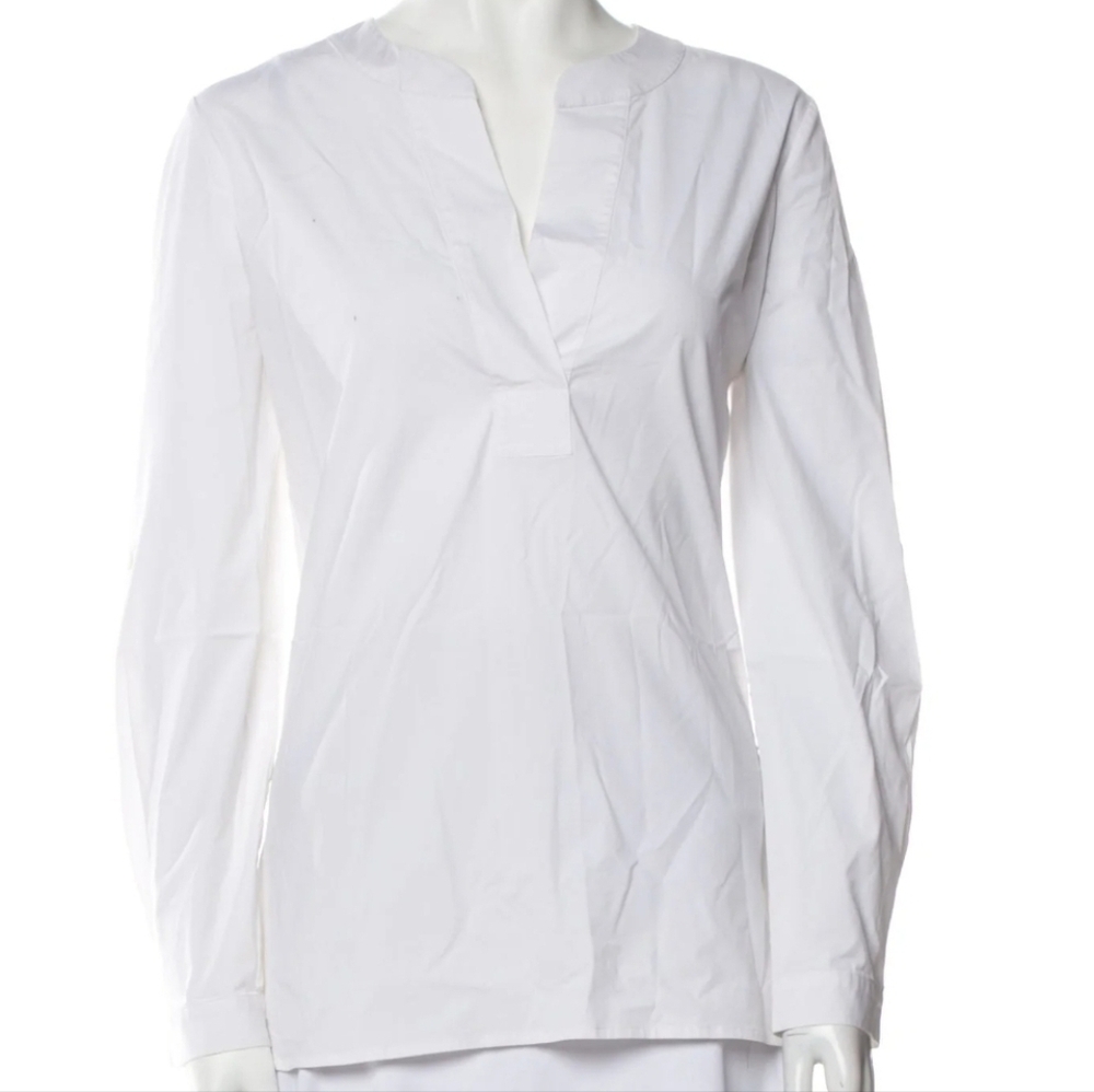 Diane Von Furstenberg White Cotton Tunic Top